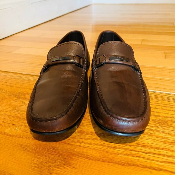 TOD'S Brown Leather Loafers Men's Size 7.5 - Picture 5 of 16